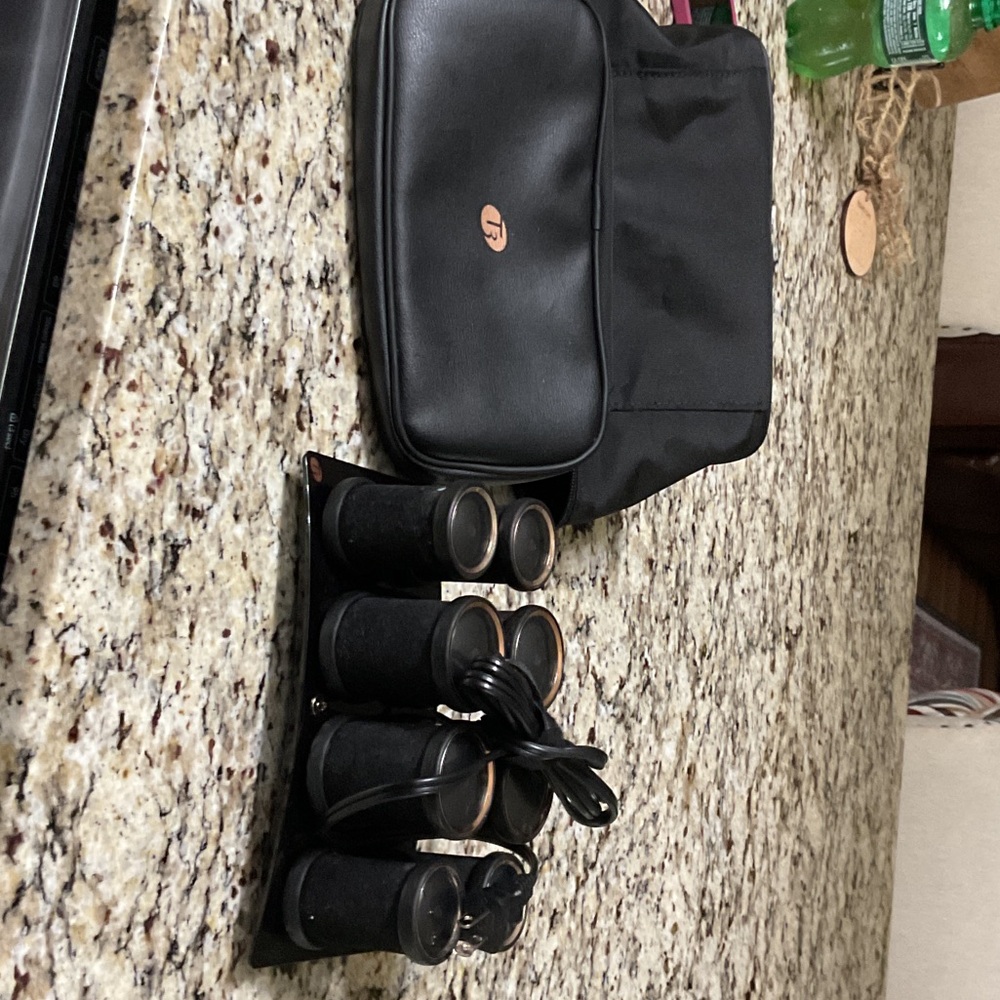Black Leather Electronics Organizer by Unknown Brand